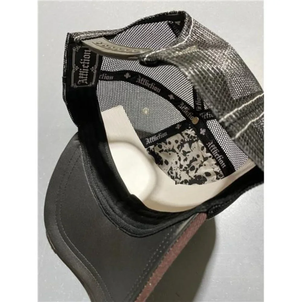 Affliction X Ozzy Osborne Vintage New Double Skull Brown Hat Adult OSFM Trucker - Picture 6 of 6